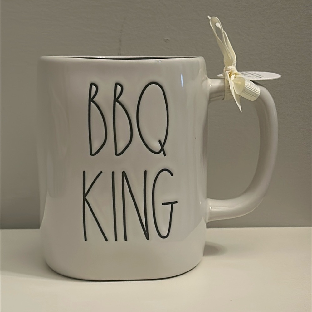 Rae Dunn “BBQ King” Grey Inside Ceramic Mug NWT